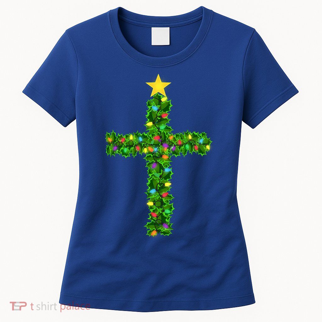Christmas Tree Holly Cross Women's T-Shirt