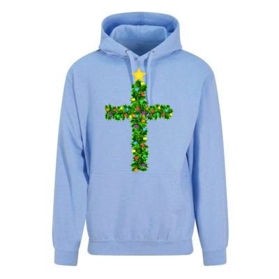 Christmas Tree Holly Cross Unisex Surf Hoodie