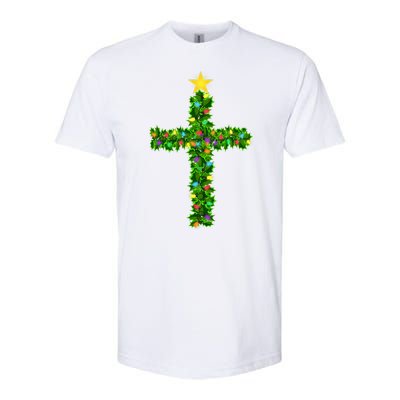 Christmas Tree Holly Cross Softstyle CVC T-Shirt