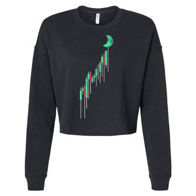 Crypto Trading Hodl Vintage Stock Chart To The Moon Cropped Pullover Crew