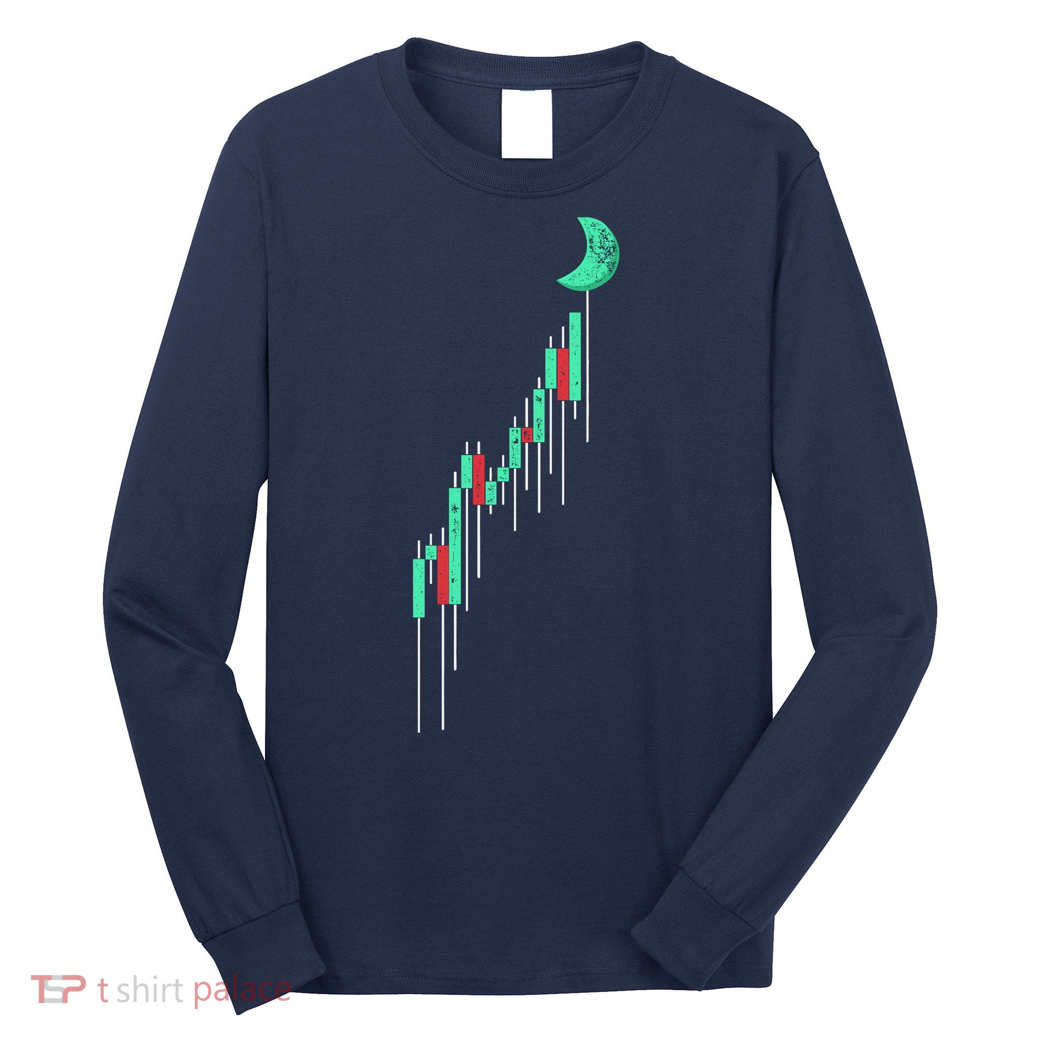 Crypto Trading Hodl Vintage Stock Chart To The Moon Long Sleeve Shirt