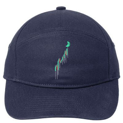 Crypto Trading Hodl Vintage Stock Chart To The Moon 7-Panel Snapback Hat