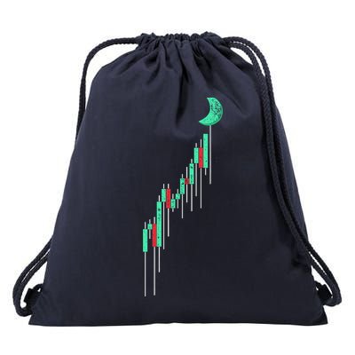 Crypto Trading Hodl Vintage Stock Chart To The Moon Drawstring Bag