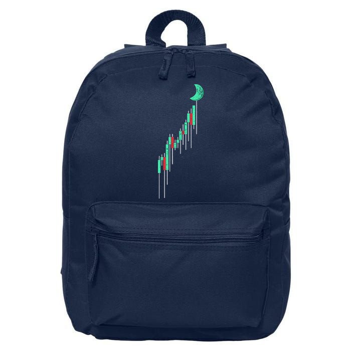 Crypto Trading Hodl Vintage Stock Chart To The Moon 16 in Basic Backpack