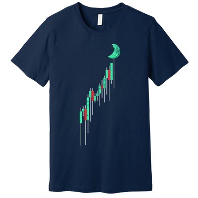 Crypto Trading Hodl Vintage Stock Chart To The Moon Premium T-Shirt