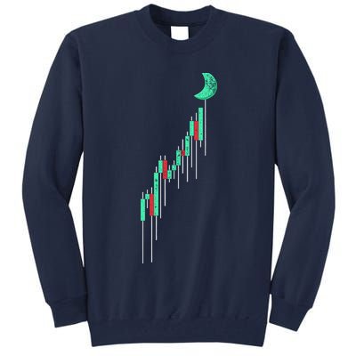 Crypto Trading Hodl Vintage Stock Chart To The Moon Tall Sweatshirt