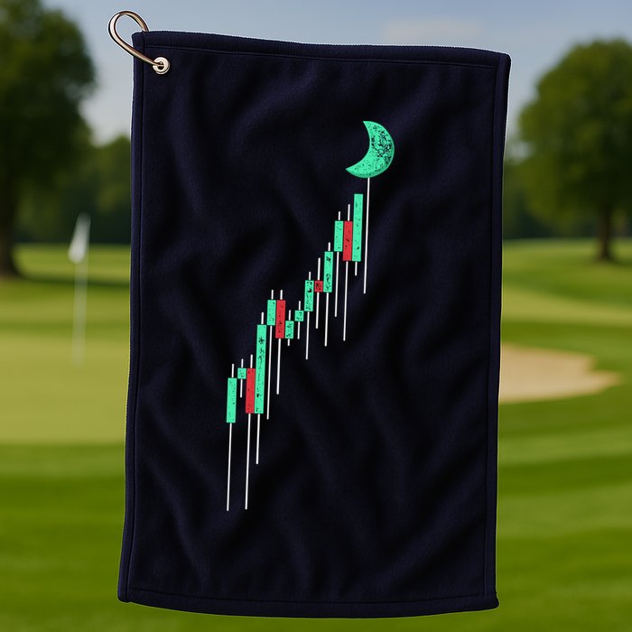 Crypto Trading Hodl Vintage Stock Chart To The Moon Golf Towel