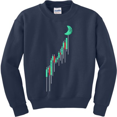 Crypto Trading Hodl Vintage Stock Chart To The Moon Kids Sweatshirt