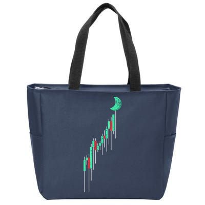Crypto Trading Hodl Vintage Stock Chart To The Moon Zip Tote Bag
