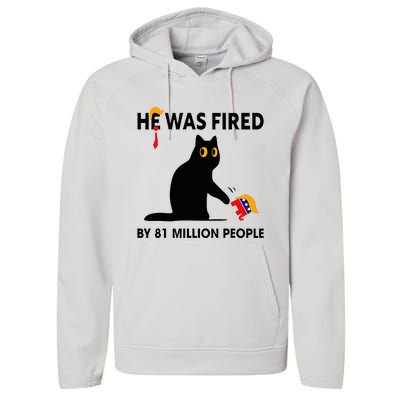 Cat Trump He Was Fired By 81 Million People Kamala Harris Performance Fleece Hoodie