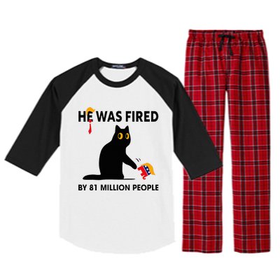 Cat Trump He Was Fired By 81 Million People Kamala Harris Raglan Sleeve Pajama Set