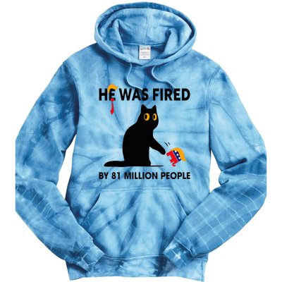 Cat Trump He Was Fired By 81 Million People Kamala Harris Tie Dye Hoodie