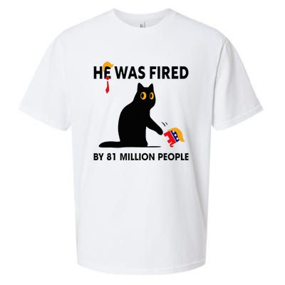 Cat Trump He Was Fired By 81 Million People Kamala Harris Sueded Cloud Jersey T-Shirt