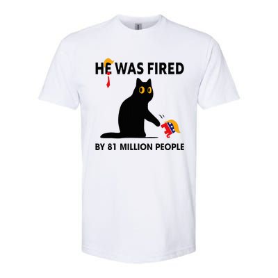 Cat Trump He Was Fired By 81 Million People Kamala Harris Softstyle CVC T-Shirt