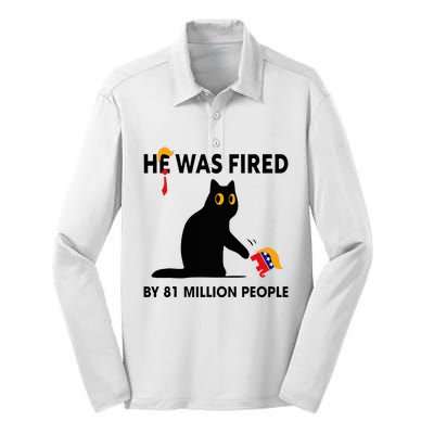 Cat Trump He Was Fired By 81 Million People Kamala Harris Silk Touch Performance Long Sleeve Polo