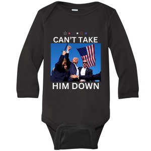 CanT Take Him Down Shooting At Donald Trump Rally Baby Long Sleeve Bodysuit