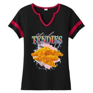 Chicken Tendies Heavy Metal World Hardcore Music Ladies Halftime Notch Neck Tee