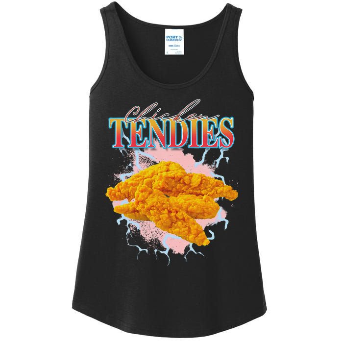 Chicken Tendies Heavy Metal World Hardcore Music Ladies Essential Tank