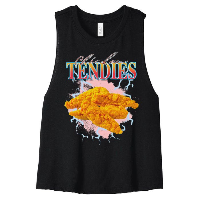 Chicken Tendies Heavy Metal World Hardcore Music Women's Racerback Cropped Tank