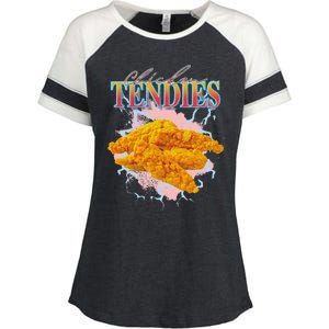 Chicken Tendies Heavy Metal World Hardcore Music Enza Ladies Jersey Colorblock Tee