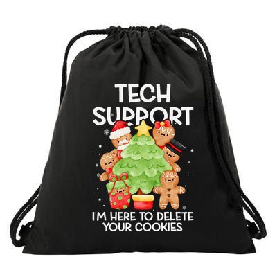 Christmas Techsupport Here To Delete Cookies Xmas Drawstring Bag