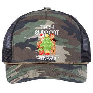 Christmas Techsupport Here To Delete Cookies Xmas Retro Rope Trucker Hat Cap