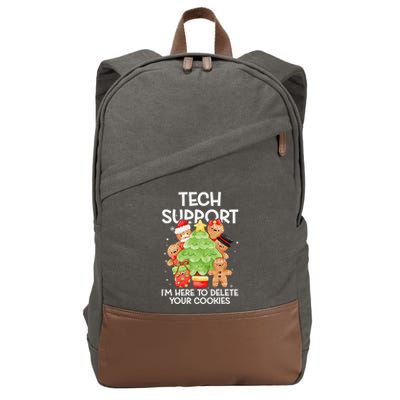 Christmas Techsupport Here To Delete Cookies Xmas Cotton Canvas Backpack