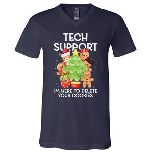 Christmas Techsupport Here To Delete Cookies Xmas V-Neck T-Shirt