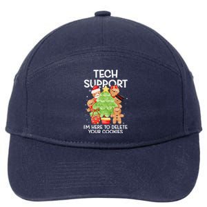 Christmas Techsupport Here To Delete Cookies Xmas 7-Panel Snapback Hat