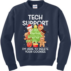 Christmas Techsupport Here To Delete Cookies Xmas Kids Sweatshirt