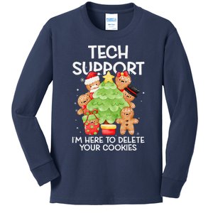 Christmas Techsupport Here To Delete Cookies Xmas Kids Long Sleeve Shirt