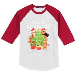 Christmas Techsupport Here To Delete Cookies Xmas Kids Colorblock Raglan Jersey