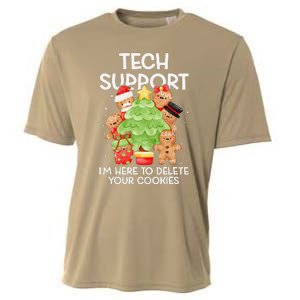 Christmas Techsupport Here To Delete Cookies Xmas Cooling Performance Crew T-Shirt