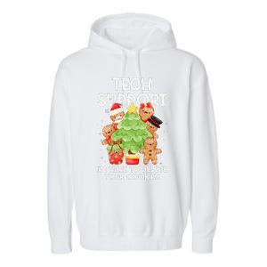 Christmas Techsupport Here To Delete Cookies Xmas Garment-Dyed Fleece Hoodie