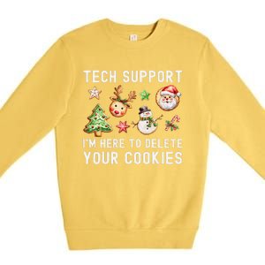 Christmas Techsupport Here To Delete Cookies Xmas Premium Crewneck Sweatshirt