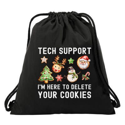Christmas Techsupport Here To Delete Cookies Xmas Drawstring Bag
