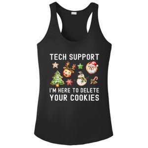 Christmas Techsupport Here To Delete Cookies Xmas Ladies PosiCharge Competitor Racerback Tank