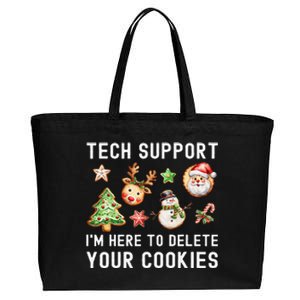 Christmas Techsupport Here To Delete Cookies Xmas Cotton Canvas Jumbo Tote