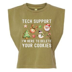 Christmas Techsupport Here To Delete Cookies Xmas Garment-Dyed Women's Muscle Tee