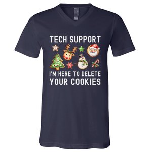 Christmas Techsupport Here To Delete Cookies Xmas V-Neck T-Shirt