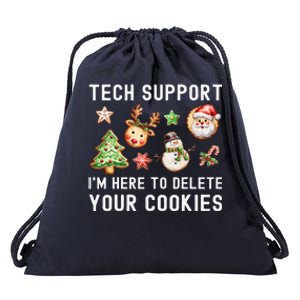 Christmas Techsupport Here To Delete Cookies Xmas Drawstring Bag