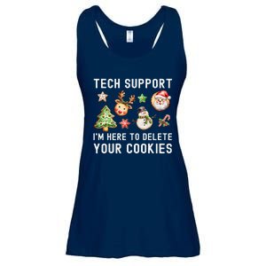 Christmas Techsupport Here To Delete Cookies Xmas Ladies Essential Flowy Tank