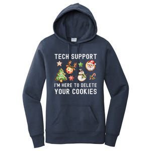 Christmas Techsupport Here To Delete Cookies Xmas Women's Pullover Hoodie