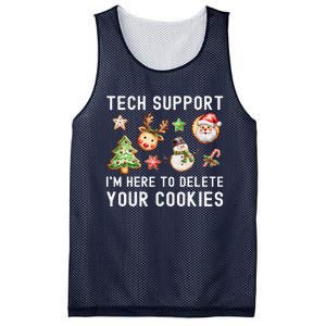 Christmas Techsupport Here To Delete Cookies Xmas Mesh Reversible Basketball Jersey Tank