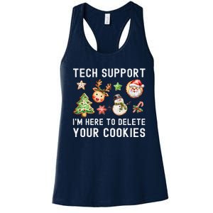 Christmas Techsupport Here To Delete Cookies Xmas Women's Racerback Tank