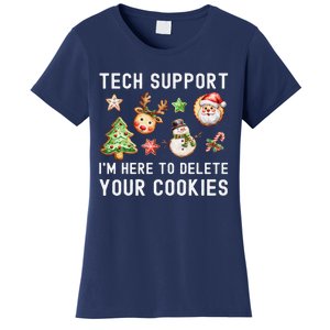 Christmas Techsupport Here To Delete Cookies Xmas Women's T-Shirt