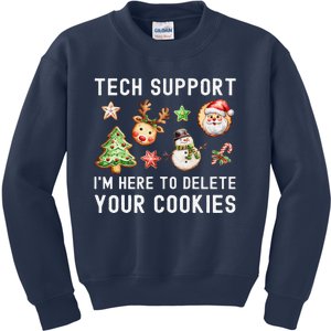 Christmas Techsupport Here To Delete Cookies Xmas Kids Sweatshirt