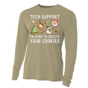 Christmas Techsupport Here To Delete Cookies Xmas Cooling Performance Long Sleeve Crew