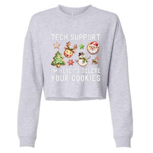 Christmas Techsupport Here To Delete Cookies Xmas Cropped Pullover Crew