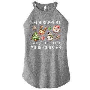 Christmas Techsupport Here To Delete Cookies Xmas Women's Perfect Tri Rocker Tank